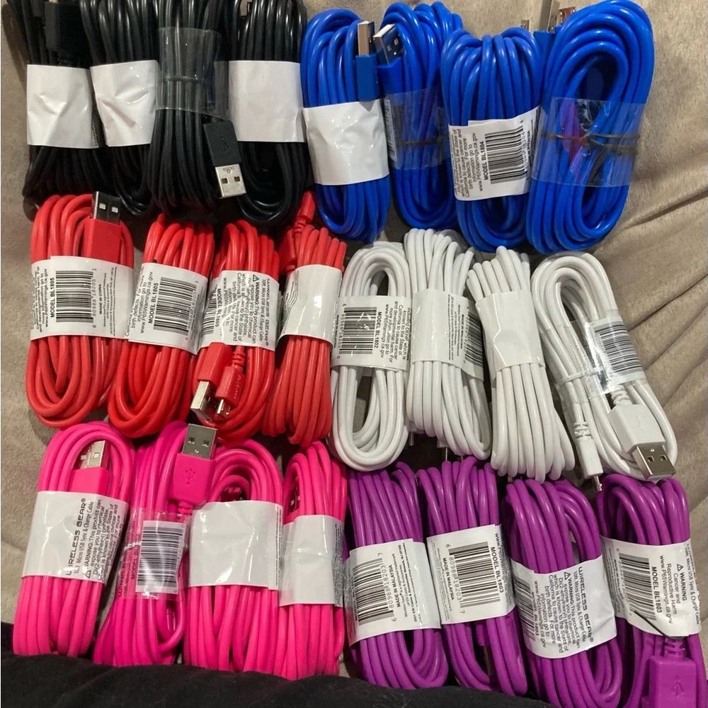 Lot of 24 Wireless Gear 10’ Micro USB Cables